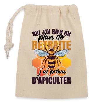 Apiculter Abeille Miel Humour - Sac cadeau en coton avec cordon (14 x 20 cm) - nature - Devant