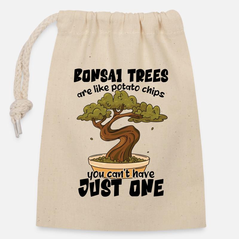 Funny Juniper Tree Gardening Bonsai Tree - Closable cotton gift bag (14x20cm) - nature