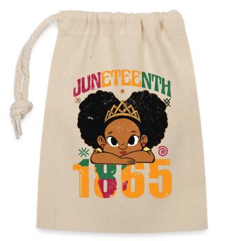 Juneteenth Kids 1865 - Sac cadeau en coton avec cordon (14 x 20 cm) - nature - Devant