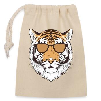 Tiger Wearing Shades Animal Lover - Closable cotton gift bag (14x20cm) - nature - Front