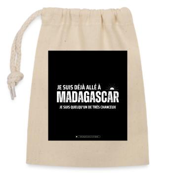 Je suis alle a madagascar - Sac cadeau en coton avec cordon (14 x 20 cm) - nature - Devant
