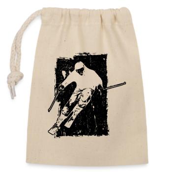 Skiing adventures in grunge style: winter magic in the - Closable cotton gift bag (14x20cm) - nature - Front