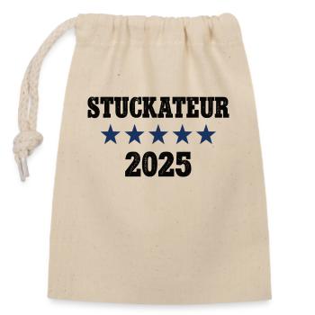2025 Stuckateur Beruf Stukkateur Job Arbeit Lehre - Verschließbarer Geschenkbeutel aus Baumwolle (14x20cm) - Natur - Vorne