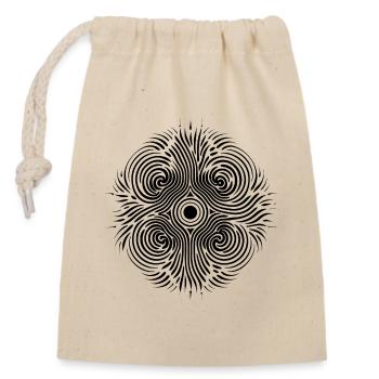Stylish Elegance: Chladni Oscillation Fashion - Closable cotton gift bag (14x20cm) - nature - Front