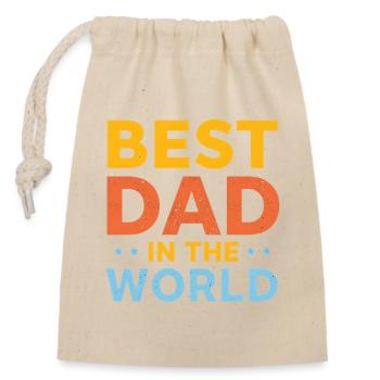 Best Daddy World Motif Bible Quotes - Closable cotton gift bag (14x20cm) - nature - Front