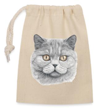 British Shorthair Cat Lover - Closable cotton gift bag (14x20cm) - nature - Front