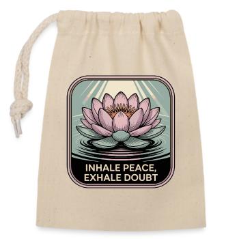 Inspirez la paix, expirez le doute - Sac cadeau en coton avec cordon (14 x 20 cm) - nature - Devant