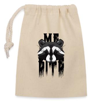 I bite raccoon - Closable cotton gift bag (14x20cm) - nature - Front