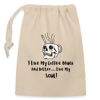 Caffeine Humor | Coffee Lovers - Closable cotton gift bag (14x20cm) - nature - Front