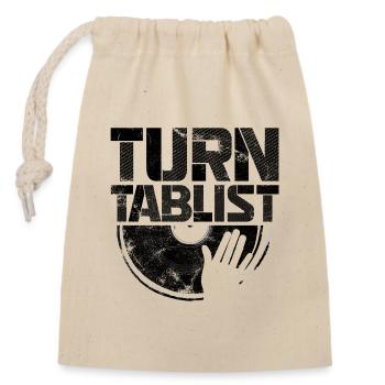 Turntablist Dj Mix Vinyl Hip-Hop Music - Closable cotton gift bag (14x20cm) - nature - Front