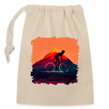 Rennradfahren ist für viele eine Leidenschaft - Verschließbarer Geschenkbeutel aus Baumwolle (14x20cm) - Natur - Vorne