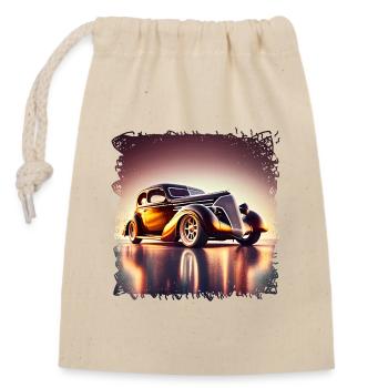 Les voitures classiques donnent un aperçu de plusieurs époques - Sac cadeau en coton avec cordon (14 x 20 cm) - nature - Devant