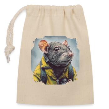 The sense of smell of rats is very sensitive - Closable cotton gift bag (14x20cm) - nature - Front