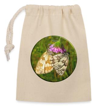 Deux bleus dans la planification familiale - Sac cadeau en coton avec cordon (14 x 20 cm) - nature - Devant