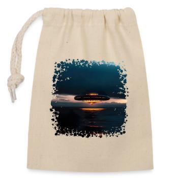 La recherche d’ovnis continue - Sac cadeau en coton avec cordon (14 x 20 cm) - nature - Devant