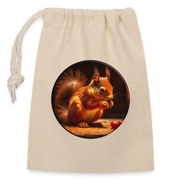 Les écureuils sont des rongeurs câlins - Sac cadeau en coton avec cordon (14 x 20 cm) - nature - Devant