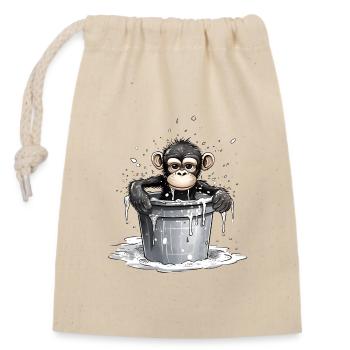 Monkey seeks cooling - Closable cotton gift bag (14x20cm) - nature - Front