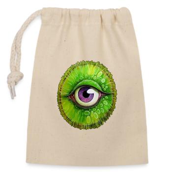 Lebendige Kiwi -Freude - Verschließbarer Geschenkbeutel aus Baumwolle (14x20cm) - Natur - Vorne