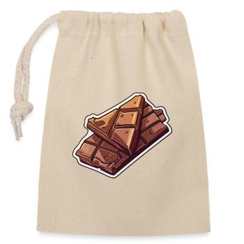 Chocolate Bar - Delicate Decadence - Closable cotton gift bag (14x20cm) - nature - Front