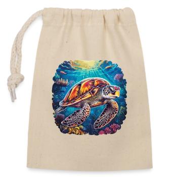 Harmonious Underwater Sonata - Closable cotton gift bag (14x20cm) - nature - Front