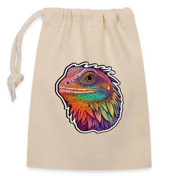 Luminous Pogona harmony - Closable cotton gift bag (14x20cm) - nature - Front