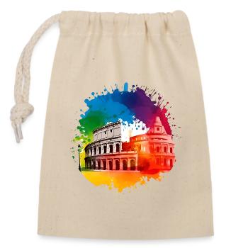 Rome is a must-see - Closable cotton gift bag (14x20cm) - nature - Front