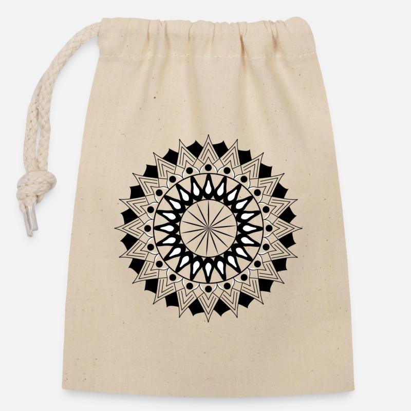 Mandala - Closable cotton gift bag (14x20cm) - nature
