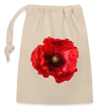 Corn poppy - Closable cotton gift bag (14x20cm) - nature - Front