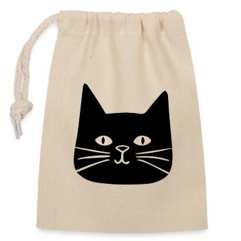Katzen Katzendame Katzenfreund Katzengesicht - Verschließbarer Geschenkbeutel aus Baumwolle (14x20cm) - Natur - Vorne
