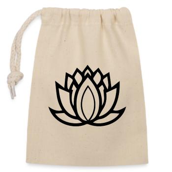Lotus Blüte - Verschließbarer Geschenkbeutel aus Baumwolle (14x20cm) - Natur - Vorne