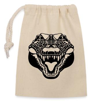 Crocodile Alligator - Closable cotton gift bag (14x20cm) - nature - Front