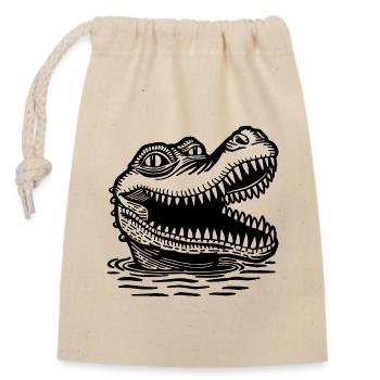 Crocodile Alligator - Closable cotton gift bag (14x20cm) - nature - Front