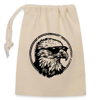 Eagle Eagle Head - Closable cotton gift bag (14x20cm) - nature - Front