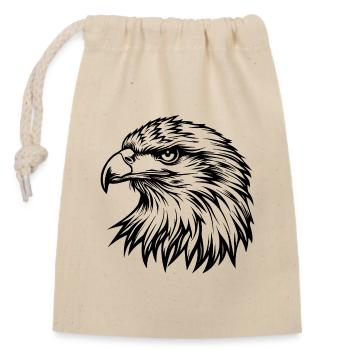 Eagle Eagle Head - Closable cotton gift bag (14x20cm) - nature - Front