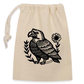 Eagle Eagle Head - Closable cotton gift bag (14x20cm) - nature - Front
