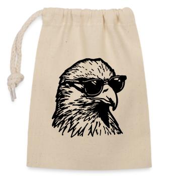 Eagle Eagle Head - Closable cotton gift bag (14x20cm) - nature - Front