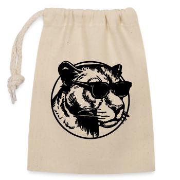 Panther - Closable cotton gift bag (14x20cm) - nature - Front