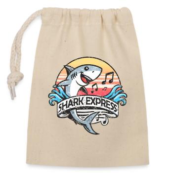 Shark Express Band - Closable cotton gift bag (14x20cm) - nature - Front