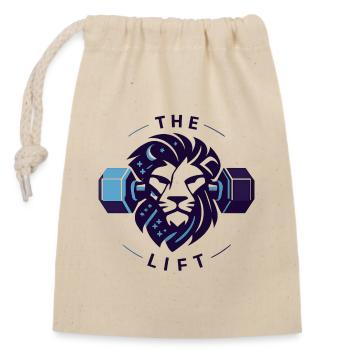 The Lion’s Lift : Graphique minimaliste du Zodiac Gym - Sac cadeau en coton avec cordon (14 x 20 cm) - nature - Devant