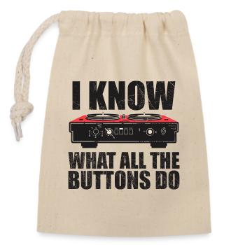 I know what all the buttons do - Sac cadeau en coton avec cordon (14 x 20 cm) - nature - Devant