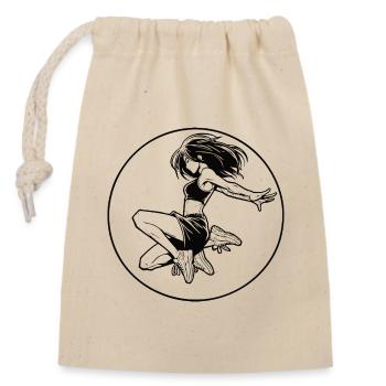 Freerunning Girl – Parkour sans limites - Sac cadeau en coton avec cordon (14 x 20 cm) - nature - Devant
