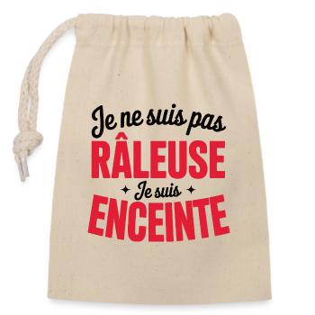 Grossesse Humour Maman Enceinte Raleuse - Sac cadeau en coton avec cordon (14 x 20 cm) - nature - Devant