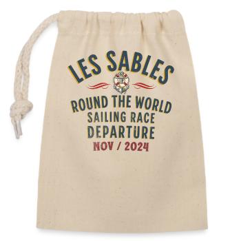 Les Sables Weltsegelregatta blc - Verschließbarer Geschenkbeutel aus Baumwolle (14x20cm) - Natur - Vorne