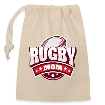 Mother rugby fan gift mom rugby supporter - Closable cotton gift bag (14x20cm) - nature - Front