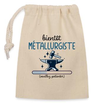 Métier Bientôt Métallurgiste En Cours - Sac cadeau en coton avec cordon (14 x 20 cm) - nature - Devant
