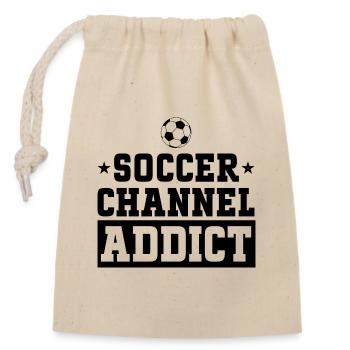 Fan Foot Loves Watching Football - Closable cotton gift bag (14x20cm) - nature - Front