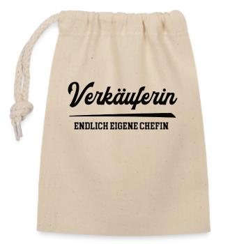 Verkäuferin Chefin Selbstständigkeit Firma Gründen - Verschließbarer Geschenkbeutel aus Baumwolle (14x20cm) - Natur - Vorne