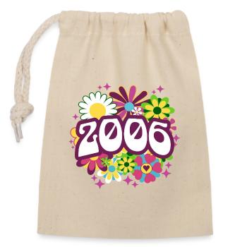 Hippi 20 Year Old Women Birthday 2006 - Closable cotton gift bag (14x20cm) - nature - Front