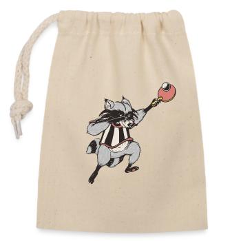 Table Tennis Outfit Ladies Cat - Closable cotton gift bag (14x20cm) - nature - Front