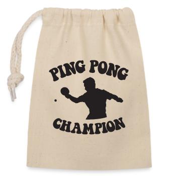 Ping Pong Champion Design Tennis de table et - Sac cadeau en coton avec cordon (14 x 20 cm) - nature - Devant